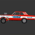 Vintage Red And White Modified Car With Exposed Engine Thornhill Graphics And V8 550 Plate