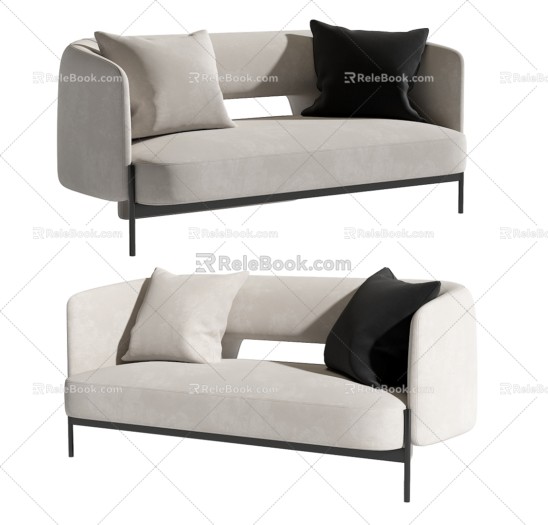 Modern double sofa 3d model