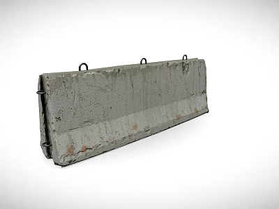 Heavy Duty Industrial Equipment Concrete Barrier With Metal Rings For Construction Sites 3d model