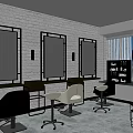 Beauty Salon Interior Design With Glass Partitions Large Mirrors White Salon Chair And Washbasin