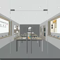 Huawei Retail Store Modern Interior With Product Display Counters And Shelves