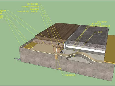 Detailed Building Component Structure With Waterproof Insulation Structural And Surface Layers 3d model