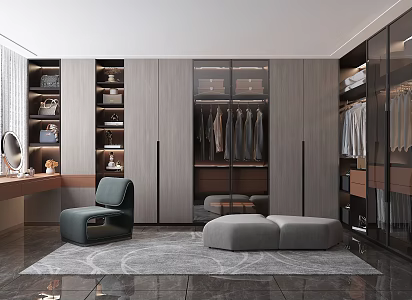 Modern cloakroom wardrobe dresser 3d model