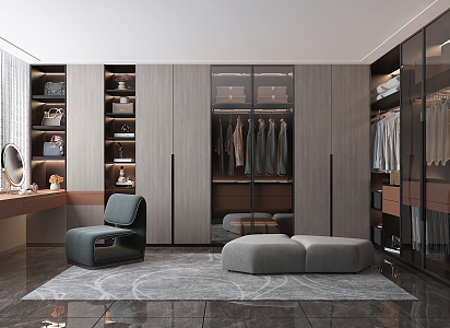 Modern cloakroom wardrobe dresser 3d model