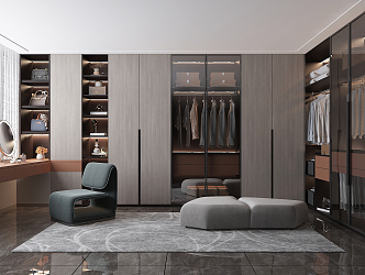 Modern cloakroom wardrobe dresser 3d model