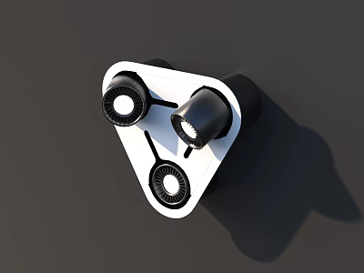 Modern Design Downlights And Spotlights With Black White Finish Multiple Lamp Heads For Home Lighting 3d model