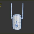 White Dual Antenna Wi Fi Extender Enhancing Computer Wireless Network Signal Strength 3d model