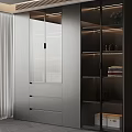 Modern Wardrobe Design With Glass Doors Drawers Lighting And Storage Shelves