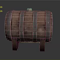 Classic Wooden Barrel With Metal Hoops Wooden Legs And Lid