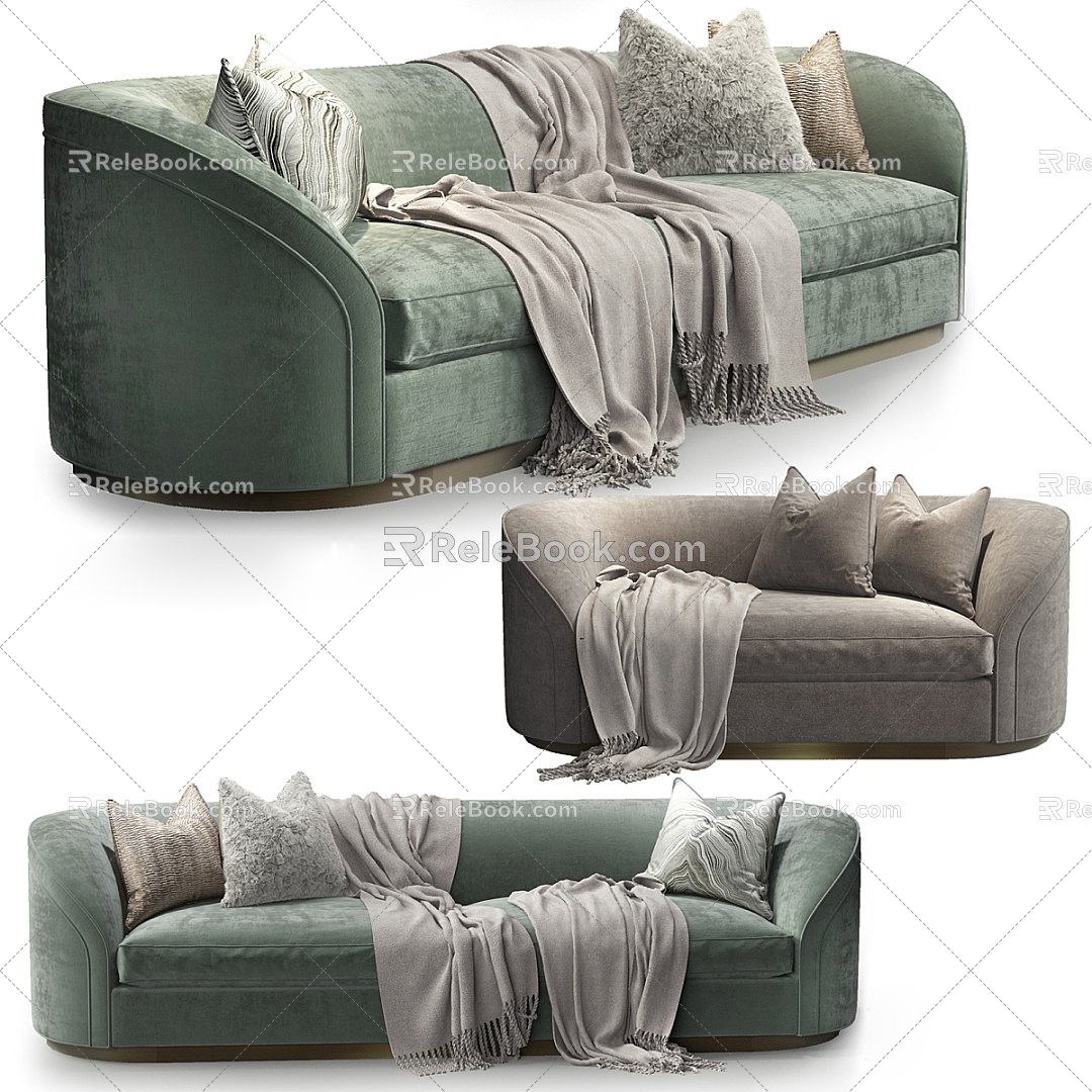 Casual Sofa Casual Sofa Double Sofa Living Room Sofa Blanket Pillow Pillow Home Furniture Simple 3d model