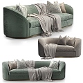 Casual Sofa Casual Sofa Double Sofa Living Room Sofa Blanket Pillow Pillow Home Furniture Simple 3d model