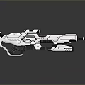 Futuristic White Weapon With Sleek Mechanical Design And Shiny Metallic Finish
