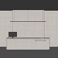 Modern Reception Desk Front Desk 3d model