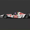 Honda F1 Racing Car With White Red Body And Sponsor Logos