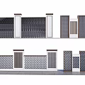 Modern Landscape Feature Wall With Grid Patterned Panels And Wooden Metal Frames 3d model