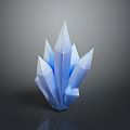 Abstract Blue Geometric Crystal Formation With Pointed Facets And Glossy Texture 3d model