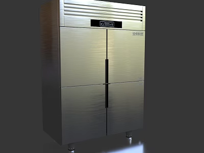 Stainless Steel Double Door Kitchen Refrigerator Appliance With Modern Design 3d model