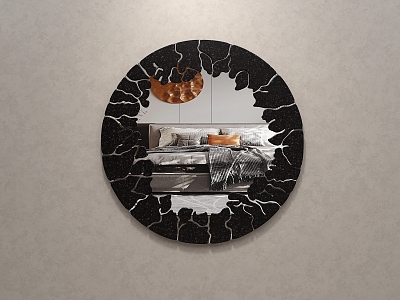 Light Luxury Decorative Mirror Hanging Mirror Bedroom Makeup Mirror Dressing Mirror Bathroom Mirror Round Mirror Art Mirror 3d model