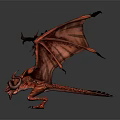 Mythical Red Dragon Game Movie Character With Large Spread Wings Sharp Claws And Scales