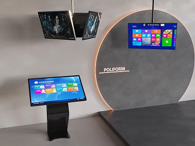 Modern Hanging TV LCD Laser TV Display Advertising Screen 3d model