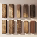 Different Wooden Planks With Natural Texture And Varied Colors In Wall Display Arrangement