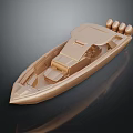 Golden Motorboat With Three Engines Seats And Modern Design Features