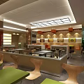 Modern Restaurant Interior With Dining Tables Chairs Lighting And Wall Decor