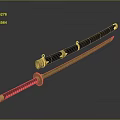 Modern Dagger Sword Japanese Knife 3d model