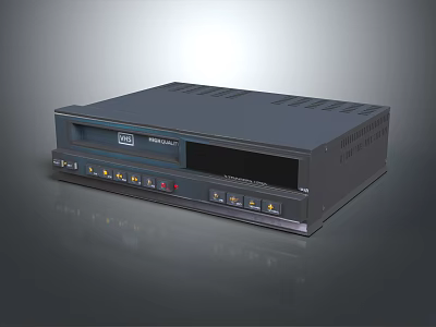 Vintage Digital Video Cassette Recorder with Front Panel Buttons Indicator Lights and Black Classic Design 3d model