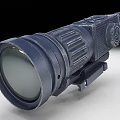 Tactical Dark Blue Night Vision Scope With Lens Adjustment Knobs And Mounting Bracket 3d model