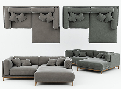 Nordic Corner Sofa 3d model