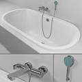 Modern Bathtub Bathroom Interior Design With Chrome Faucet And Showerhead