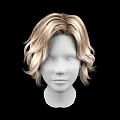 Human Head Model With Natural Blonde Curly Hair On Black Background