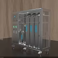 Industrial Water Treatment Equipment With Control Panel And Silver Cylindrical Tanks On Wheels
