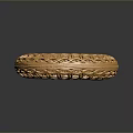 Golden Circular Decorative Household Accessory With Intricate Openwork Pattern Design
