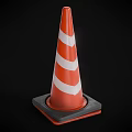 Colorful Striped Traffic Cones With Square Bases In Different Colors