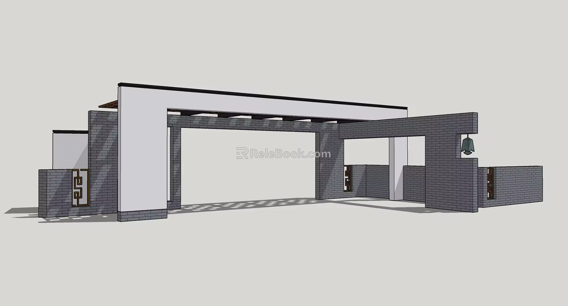 New Chinese-style Gate Entrance 3d model