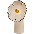 Unique Table Lamp With Irregular Glass Shade And White Ceramic Base 3d model