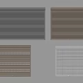 Gray Beige Brown And White Window Roller Blinds With Louvered Designs 3d model