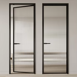 Modern swing door Changhong glass door 3d model