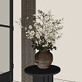 floral potted plant green plant potted floral ornaments 3d model