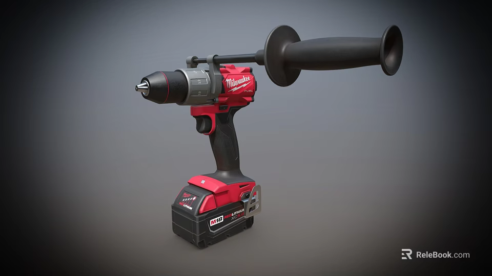 Cordless Battery Powered Drill With Red Black Design And High Performance Features 3d model