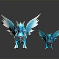 Blue Winged Lion Game And Movie Characters With Fantasy Mythical Design