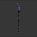 Fantasy Axe With Purple Pink Crystal Blade And Blue Gold Handle Glowing Particles