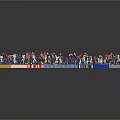 Colorful Segmented Zones Layout With Crowded People Distribution Scene