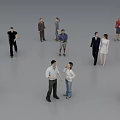 Group of People Interacting And Standing In Various Poses With Diverse Clothing Styles