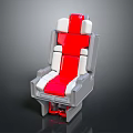 Modern Red And White Chair With Gray Frame Comfortable Seat And Backrest