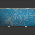 Blue Textured Metal Box With Secure Latches And Reflective Surface On Dark Background