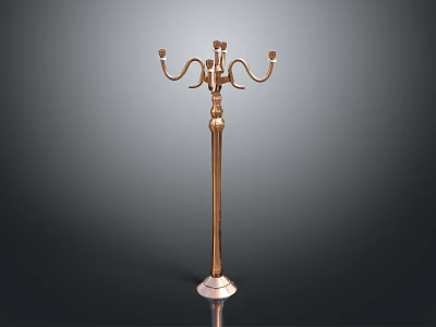 Elegant Golden Coat Rack With Multiple Hooks And White Base Design 3d model