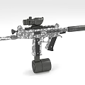 Submachine gun long-range weapon 3d model